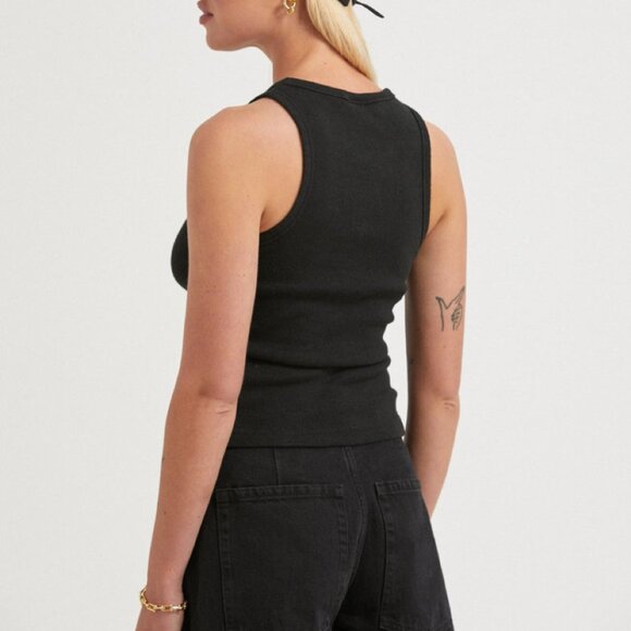 NWT Afends - Lydia - Women's Hemp Ribbed Black Tank Top - Size Small - Picture 8 of 9